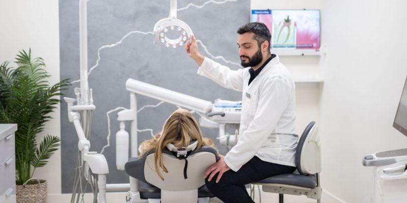 Dr. Setting Up patient for exam